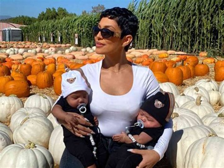 Abby De La Rosa with her twin sons Zion Mixolydian Cannon and Zillion Heir Cannon.