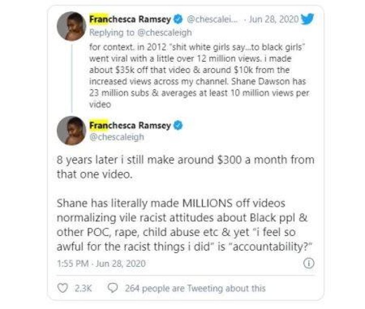 Franchesca and Shane Dawson feud.