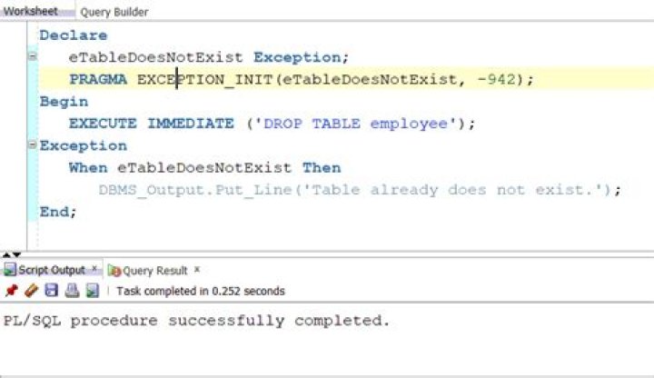 How do you drop a table if it exists in Oracle?