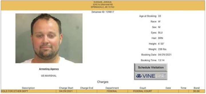 Josh Duggar Booking Photo