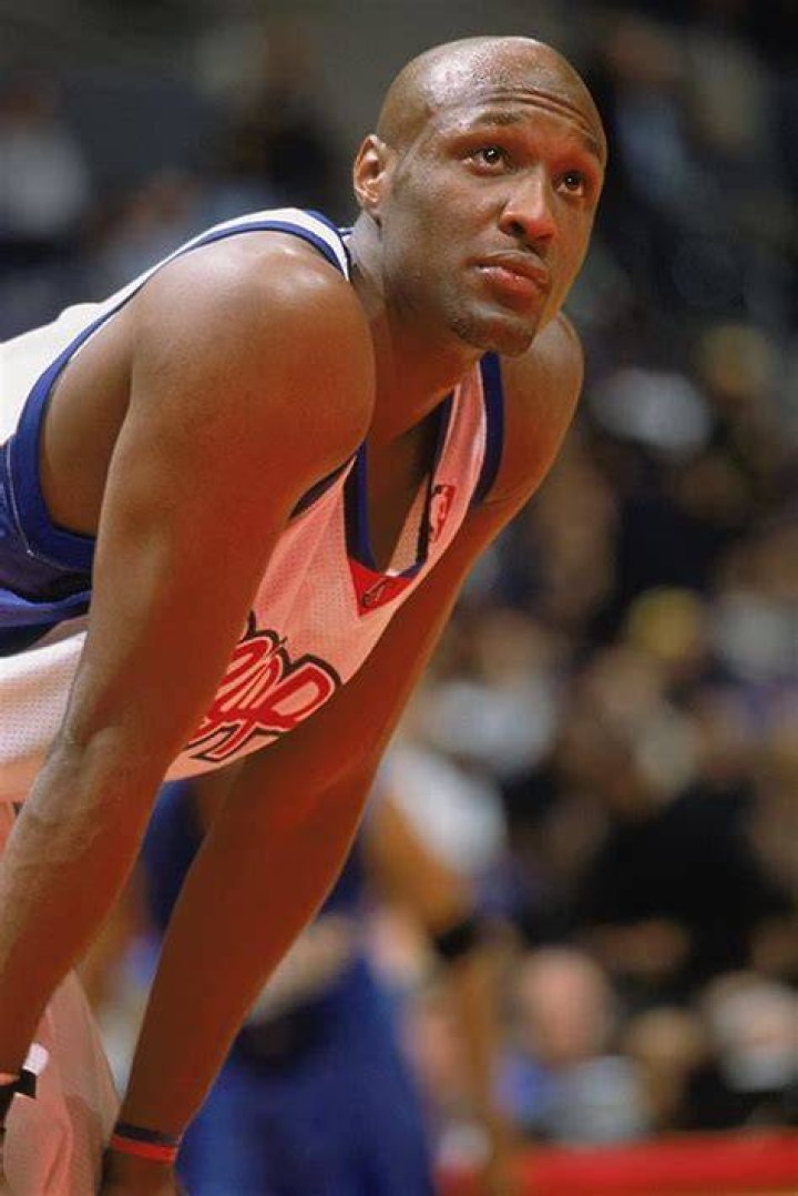 lamar Odom posing for a photo by wearing black shirt and golden chain.