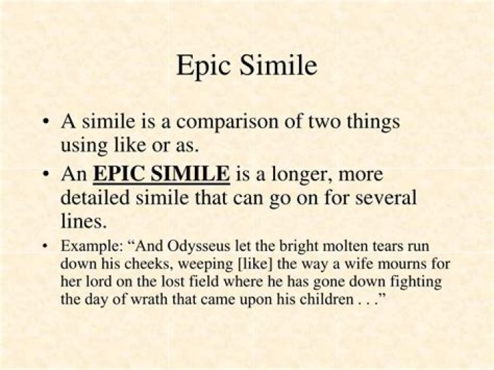 What two things are being compared in this epic simile The Odyssey?