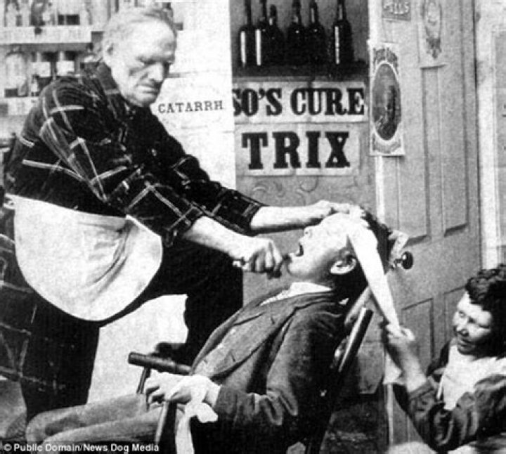 When did Barbers stop pulling teeth?