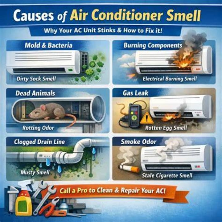 Why does my air conditioner smell like sewage?